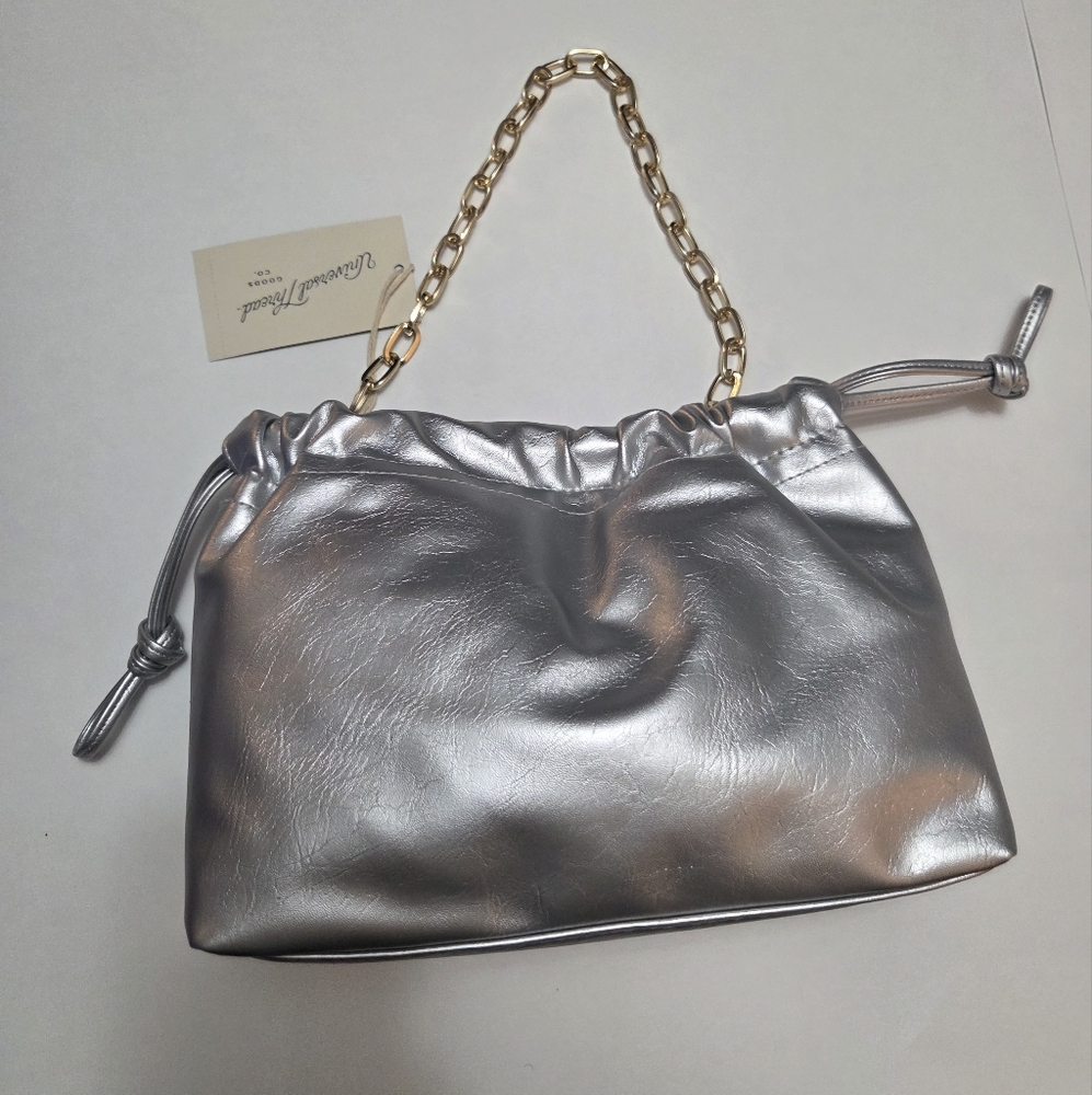 Universal Thread Metallic Silver and Gold Shoulder Bag